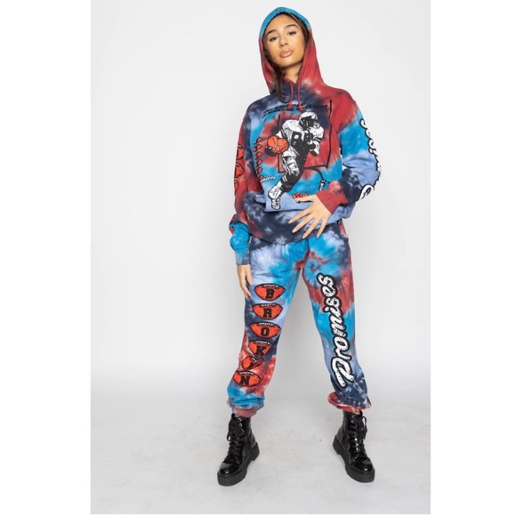 Broken Promises RUNNINGBACK TIE DYE SWEATS - Picture 3 of 6